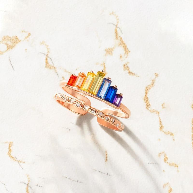 Regenbogen Micro Diamond Ring