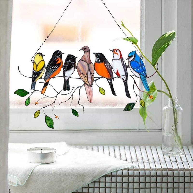 Vögel Glasmalerei Fensterbehänge